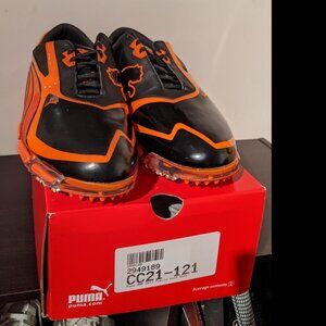Puma Amp Cell Fusion SL Golf Shoes - Black/Vibrant Orange Size 11 (New)